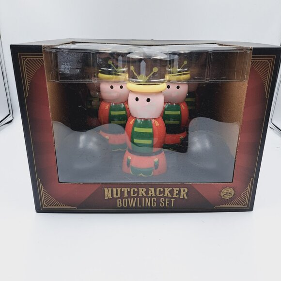 Christmas Holiday Nutcracker Bowling Set 7" Tall Nutcrackers & 2 Bowling Balls - Picture 2 of 9
